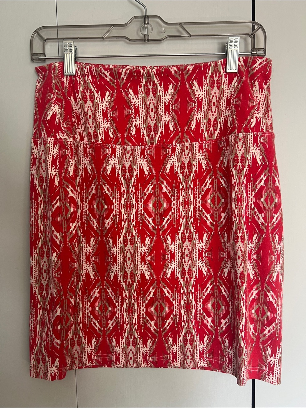 Tribal Red and White Mini Skirt
